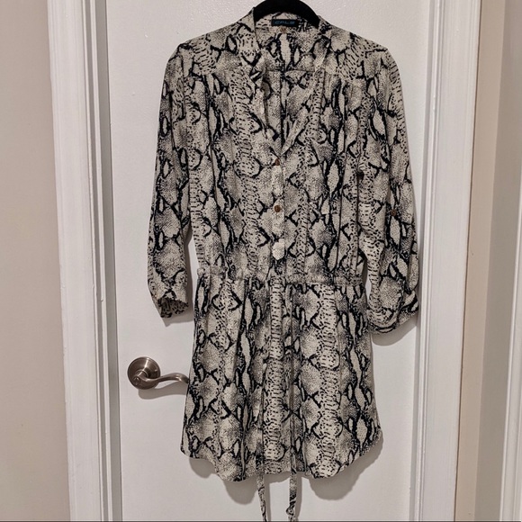 CALS Snakeskin Print Drawstring Dress - Picture 1 of 10